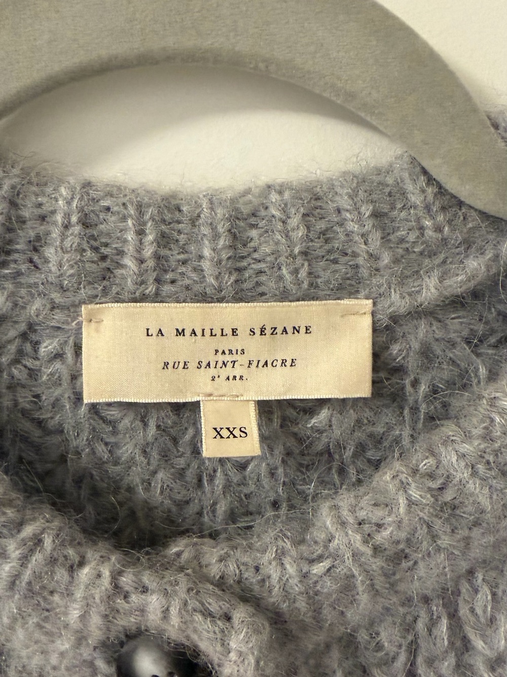 Sezane Emilie Cardigan Mottled Grey XXS Alpaca Wool - Picture 5 of 10